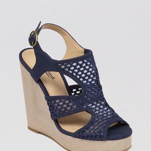 Lucky Brand crochet wedge sandals
